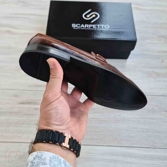 Brown Men's Genuine Leather Loafer - Picture 3 of 5